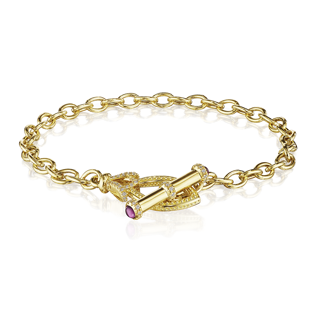 Verragio Toggle Beaded Bracelet 18K Yellow Gold (0.20CTW)