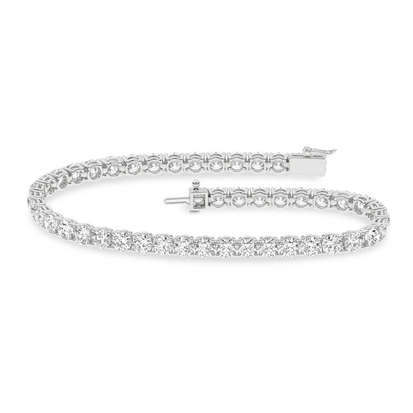 10.00ctw EF/VS Lab Grown 4prg Tennis Bracelet 14KW
