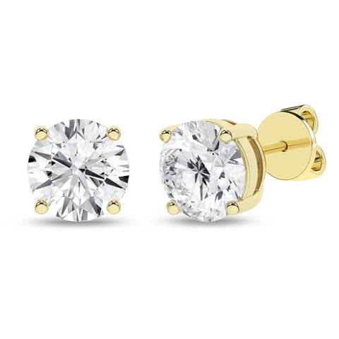 4.00ctw EF/VS Lab Grown 4prg Studs 14KY