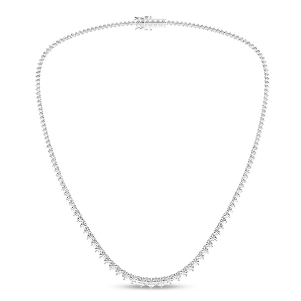 6.00ctw EF/VS Lab Grown 3prg Graduated Necklace 14KW