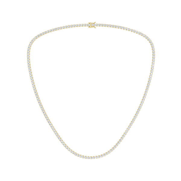 15.00ctw EF/VS Lab Grown 4prg Straight Line Necklace 14KY