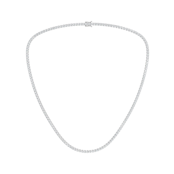 15.00ctw EF/VS Lab Grown 4prg Straight Line Necklace 14KW