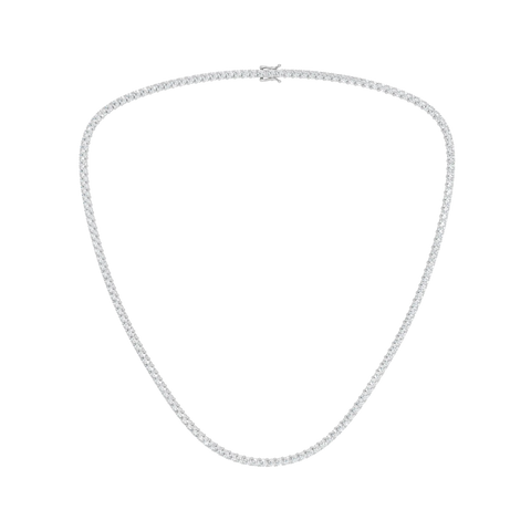 15.00ctw EF/VS Lab Grown 4prg Straight Line Necklace 14KW