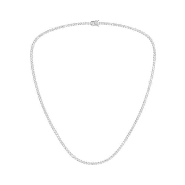 7.00ctw EF/VS Lab Grown 4prg Straight Line Necklace 14KW