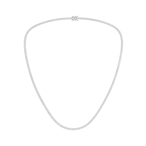 7.00ctw EF/VS Lab Grown 4prg Straight Line Necklace 14KW