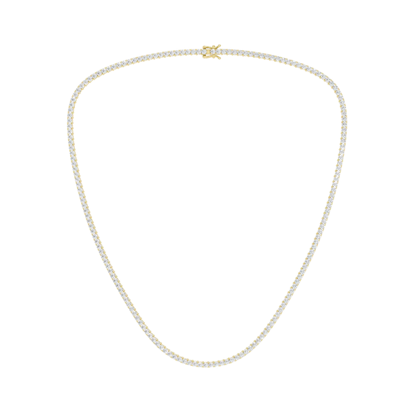 7.00ctw EF/VS Lab Grown 4prg Straight Line Necklace 14KY