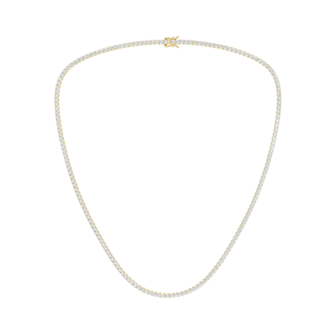 7.00ctw EF/VS Lab Grown 4prg Straight Line Necklace 14KY