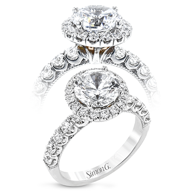 Simon G. Round Cut Halo Engagement Ring Setting (1.19CTW)