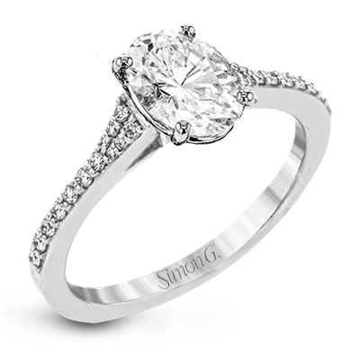 Simon G. Oval Cut Engagement Ring Setting (0.16CTW)