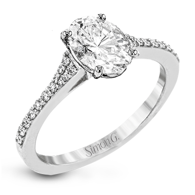 Simon G. Emerald Cut Engagement Ring 0.16CTW