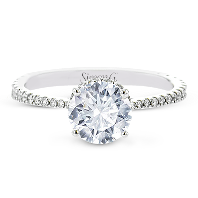 Simon G. Round Cut Hidden Halo Engagement Ring Setting (0.41CTW)