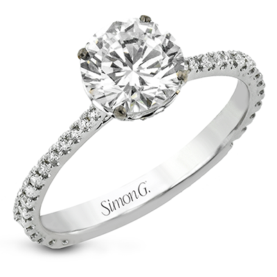 Simon G. Round Cut Hidden Halo Engagement Ring Setting (0.28CTW)