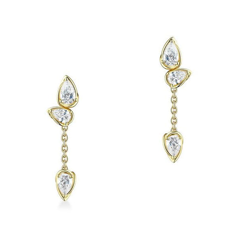 1.72 CTW Pear Diamond Drop Earrings