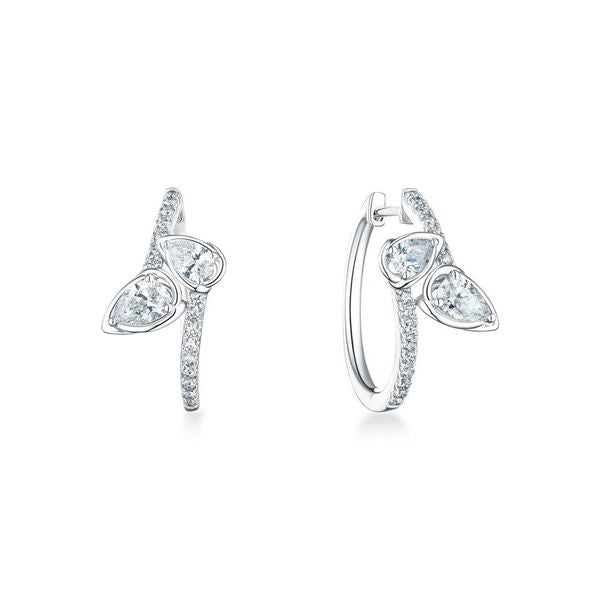 1.38 CTW Diamond Hoops in 18K