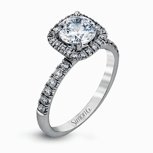 Simon G. Round Cut Halo Engagement Ring Setting (0.78CTW)