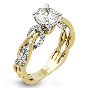 Simon G. Round Cut Criss-Cross Engagement Ring Setting (0.17CTW)