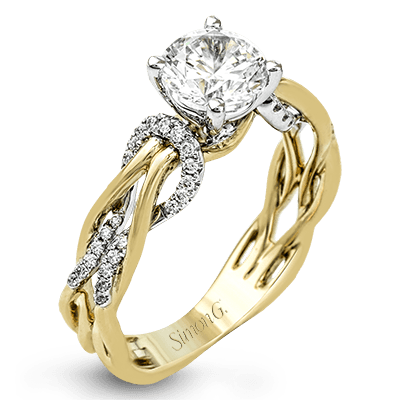 Simon G. Round Cut Criss-Cross Engagement Ring Setting (0.17CTW)