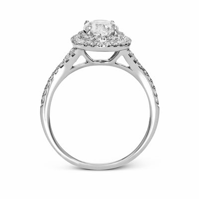 Simon G. Oval Cut Double Halo Engagement Ring 0.40CTW