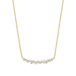 Penny Preville 18K Gold Diamond Stardust Cluster Bar Necklace