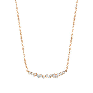 Penny Preville 18K Gold Diamond Stardust Cluster Bar Necklace