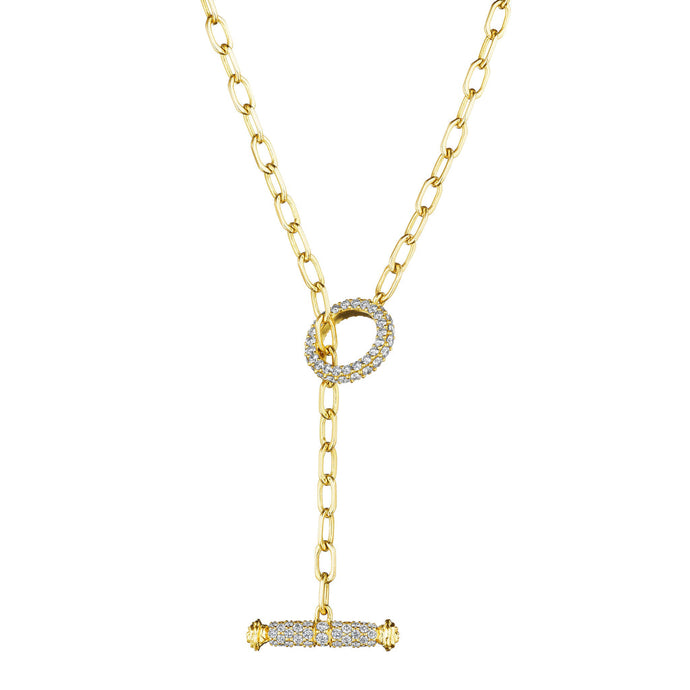 Penny Preville 18K Gold Diamond Toggle Necklace 24''