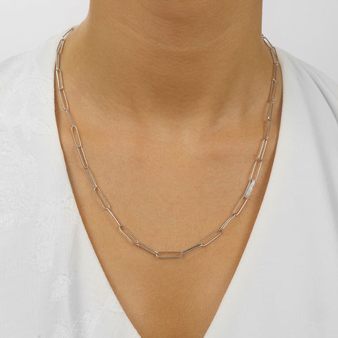 Silver Paperclip Necklace