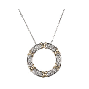 14Kt White Yellow Gold Diamond 1/2Ctw Necklace