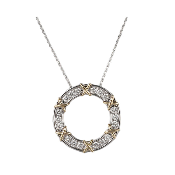 14Kt White Yellow Gold Diamond 1/2Ctw Necklace