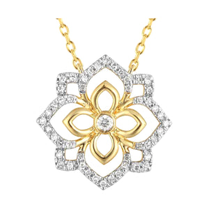 14Kt Yellow Gold Diamond 1/6Ctw Necklace