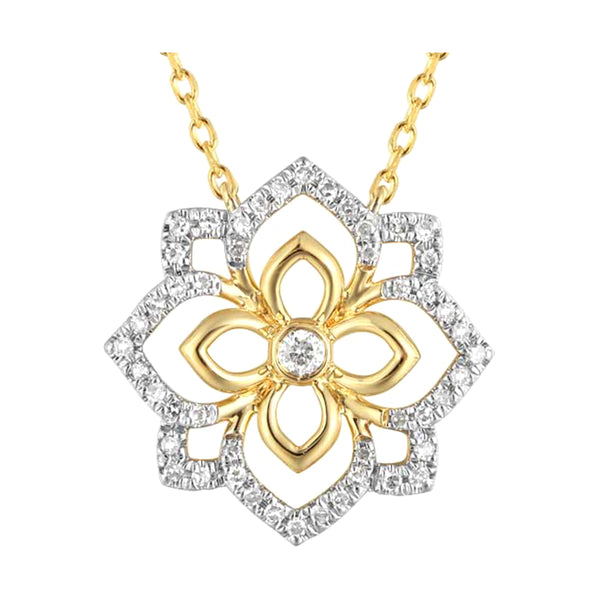 14Kt Yellow Gold Diamond 1/6Ctw Necklace