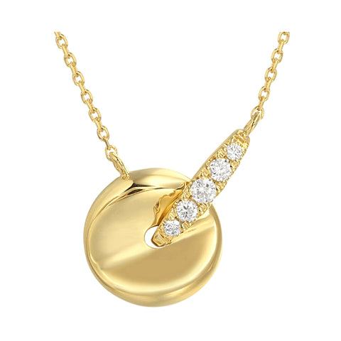 14Kt Yellow Gold Diamond 1/10Ctw Necklace