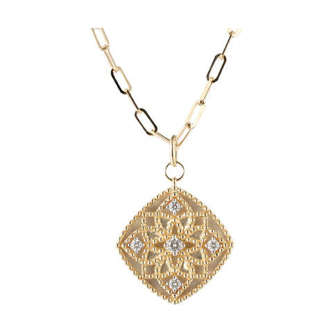 14Kt Yellow Gold Diamond 1/5Ctw Necklace