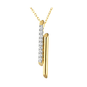 14Kt Yellow Gold Diamond 1/8Ctw Necklace