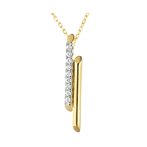 14Kt Yellow Gold Diamond 1/8Ctw Necklace