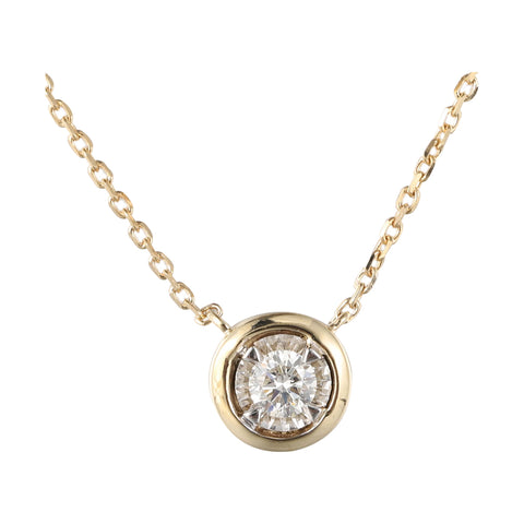 14Kt White Yellow Gold Diamond 1/12Ctw Necklace