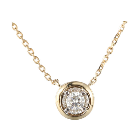 14Kt White Yellow Gold Diamond 1/5Ctw Necklace