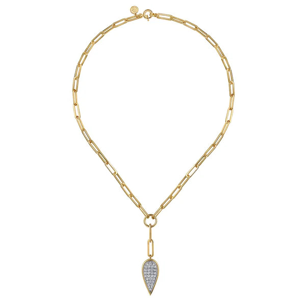 Gabriel & Co. 1.03CTW Diamond Teardrop Chain Link Necklace