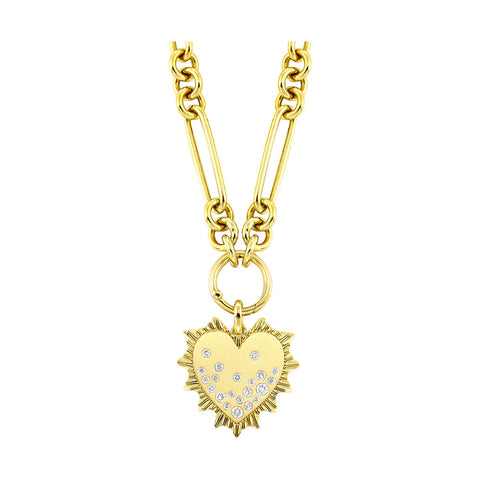 Diamond Heart Chain Link Necklace
