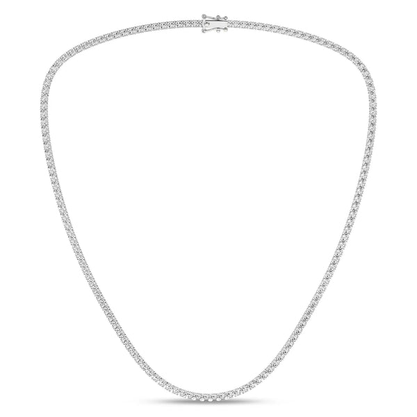 12.00ctw EF/VS Lab Grown 4prg Graduated Necklace 14KW