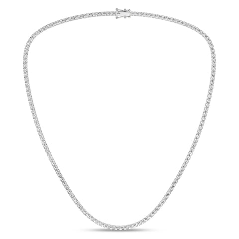 12.00ctw EF/VS Lab Grown 4prg Graduated Necklace 14KW