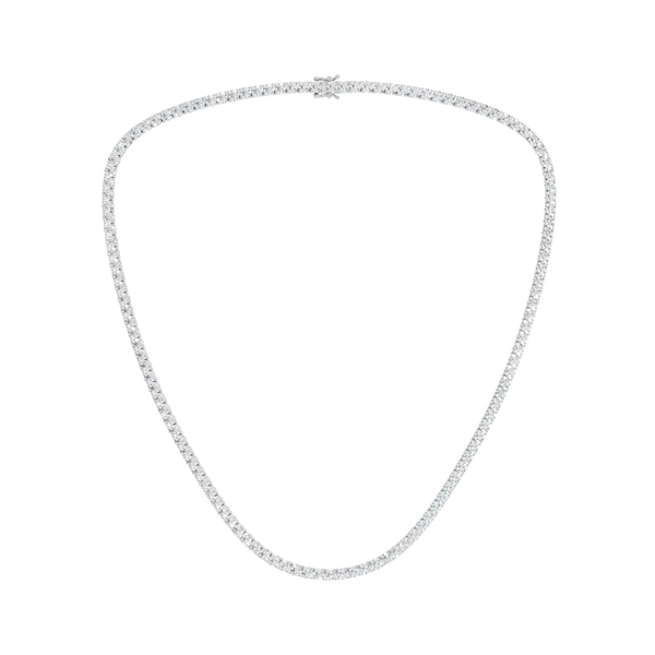 20.00ctw EF/VS Lab Grown 4prg Straight Line Necklace 14KW