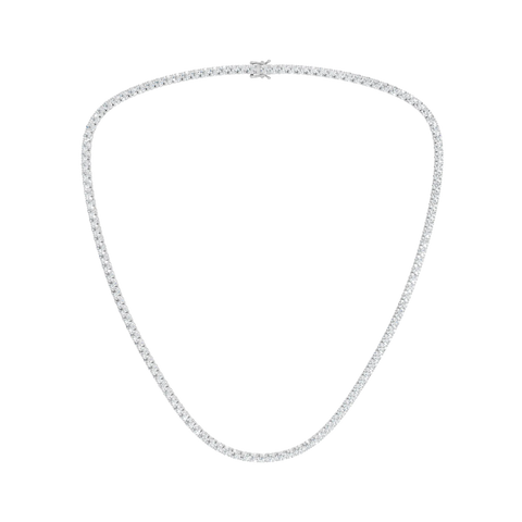 20.00ctw EF/VS Lab Grown 4prg Straight Line Necklace 14KW