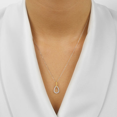 Two Tone Teardrop Pendant