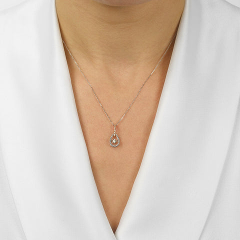 Rose and White Gold Pendant