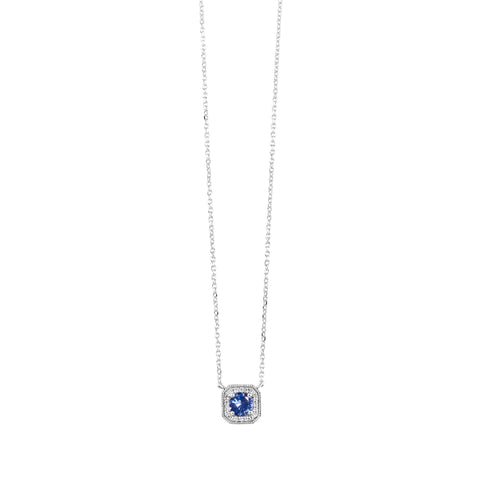 White Gold Diamond & Alexandrite Fashion Pendant Necklace