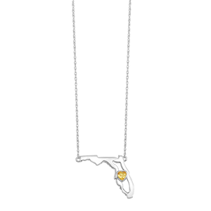 14K Citrine Heart in Florida Necklace