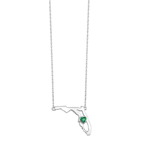 14K Emerald Heart in Florida Necklace