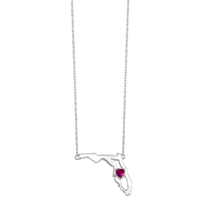 14K Ruby Heart in Florida Necklace