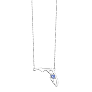 14K Synthetic Alexandrite Heart of Florida Necklace