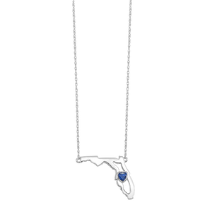 14K Sapphire Heart in Florida Necklace